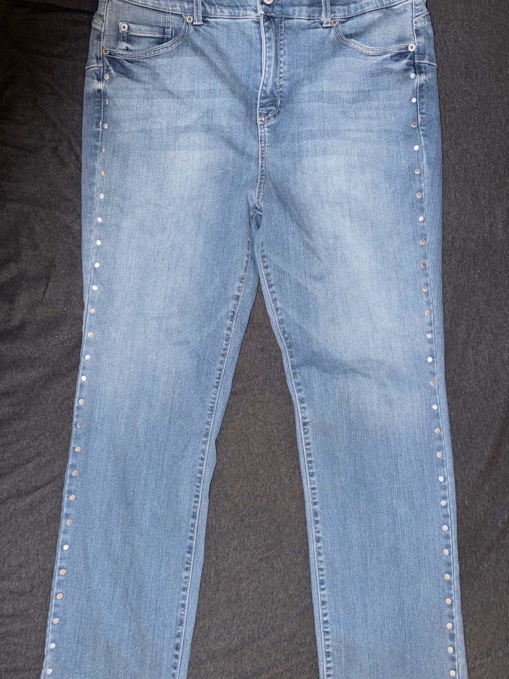 torrid Light Blue Straight-Leg Jeans with Side Studs